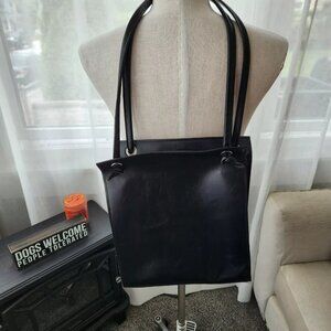 SAKKA Hand Made Vegan Leather Shoulder Bag black Knots 12x11